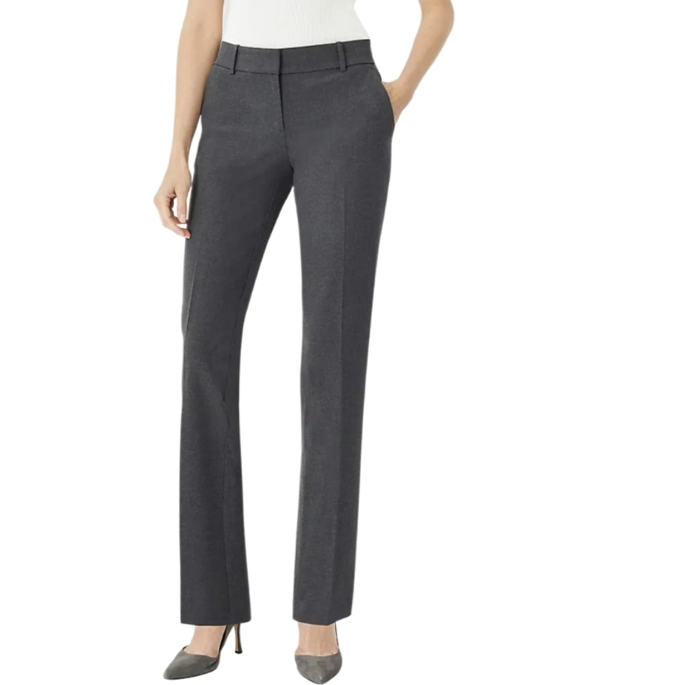 Ann Taylor Signature Fit Wool Trouser Pants 6P NWT Lined Mid Rise Gray Charcoal